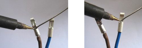 Utilisation d'un fer à souder sur un connecteur Anderson