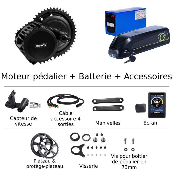 Kit De Conversion Moteur Central Bafang BBS02B/BBSHD 48V - 68-100mm - Neuf
