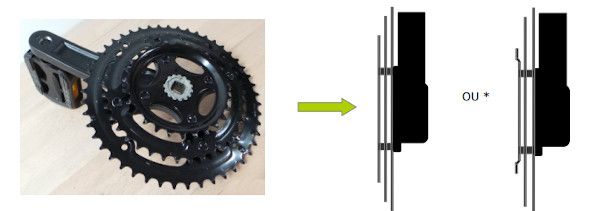 Pédalier 4 branches pédalier vélo électrique équipé d'un kit de conversion vélo