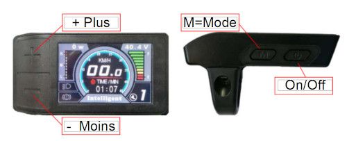 Commandes écran LCD 500C ecran pour kit de conversion pour vélo électrique