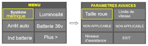 Paramétrage écran LCD 500C Paramétrage avancé moteur BBS via écran LCD 500c