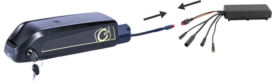 Connexion batterie Connexion batterie de vélo électrique au moteur du vélo