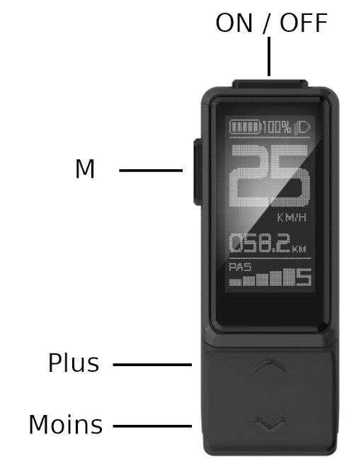 Ecran LCD Mini Design SW102 pour kit vélo électrique