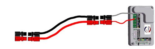 Raccordement batterie sur contrôleur Raccordement batterie sur contrôleur